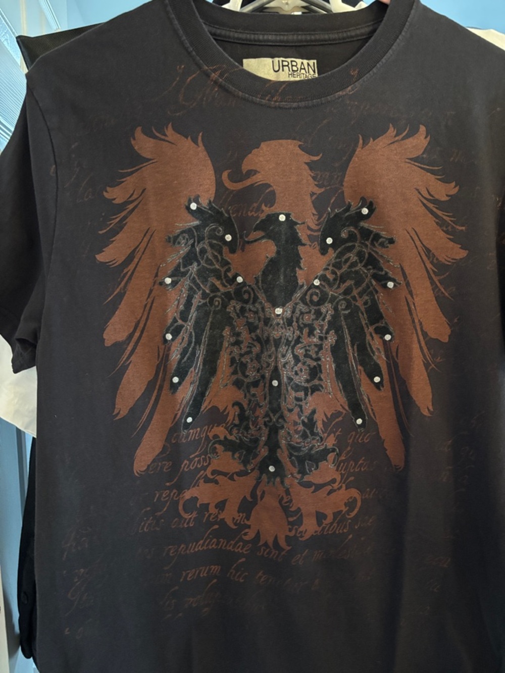 Urban Heritage Black Tee with Brown Eagle Graphic. All Four t-shirts
